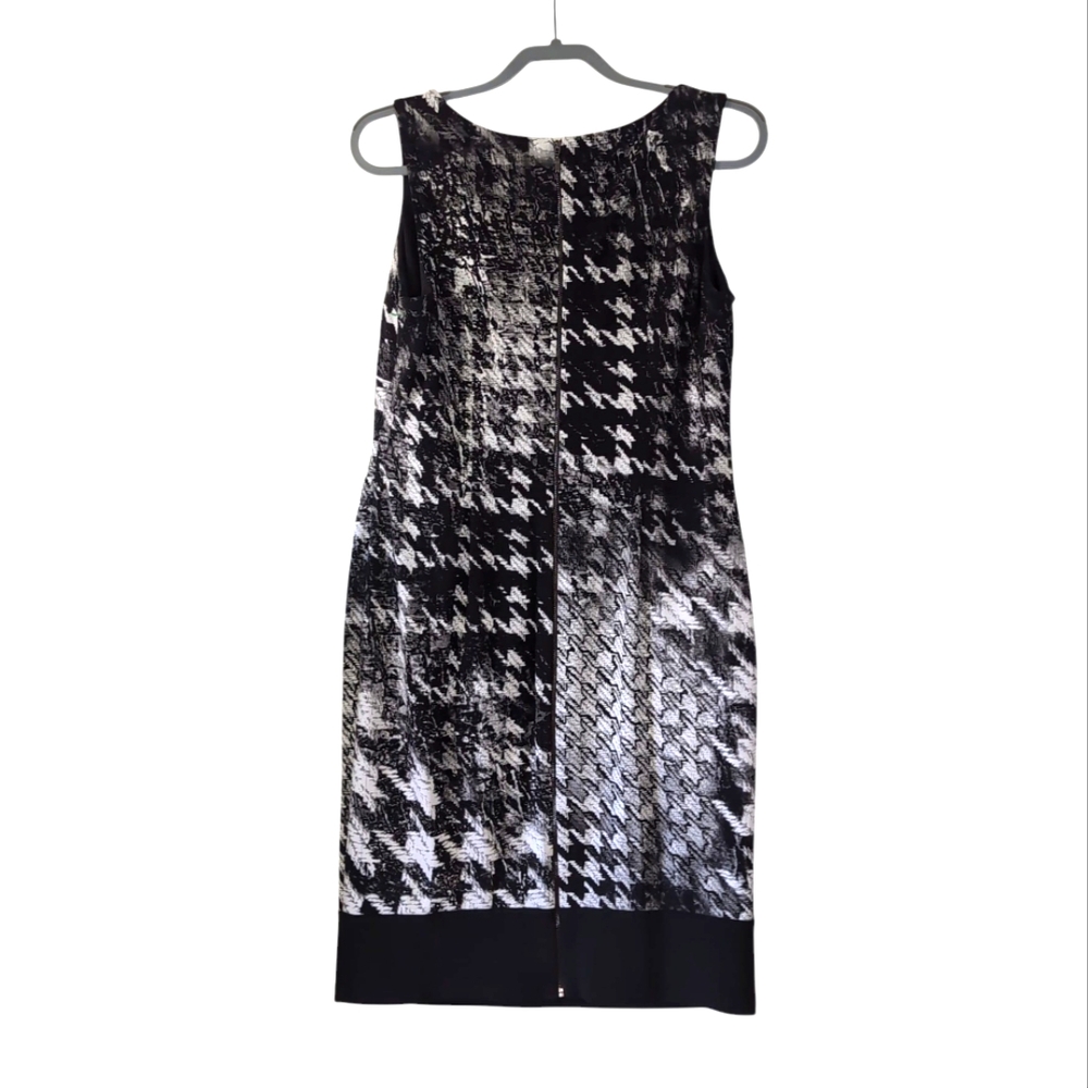 Joseph Ribkoff Dark Academia Abstract Houndstooth Whimsigoth Stretch Dress 10 - Picture 2 of 6